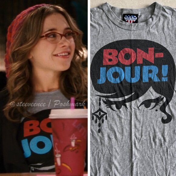 Junk Food Clothing Bonjour Tee T-Shirt ASO Kelsi High School Musical - Picture 1 of 8